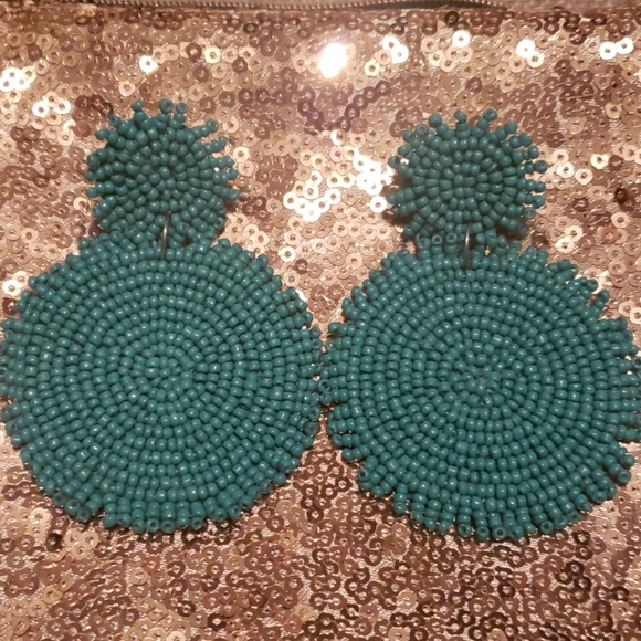 Jewelry - Turquoise Beaded Boho Southwestern Circle Earrings